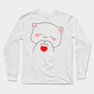 Cute Cat Love Long Sleeve T-Shirt